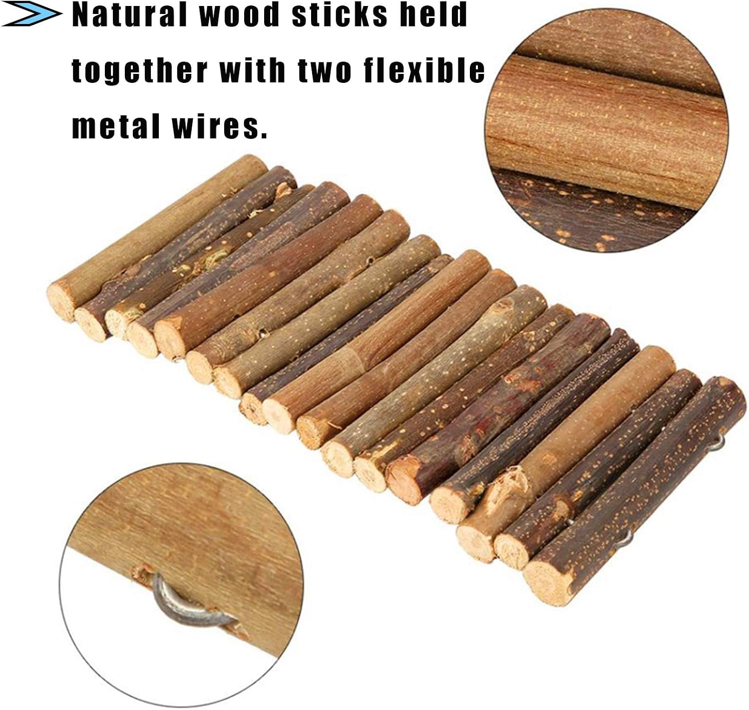 Hamiledyi Hamster Bridge Wooden Bridge Toy Rat Ladder for Small Animals Cage Wood Ladder Natural Hideout for Guinea Pig Chinchilla Ferret Reptile (Pack of 6) (6 Ladders)