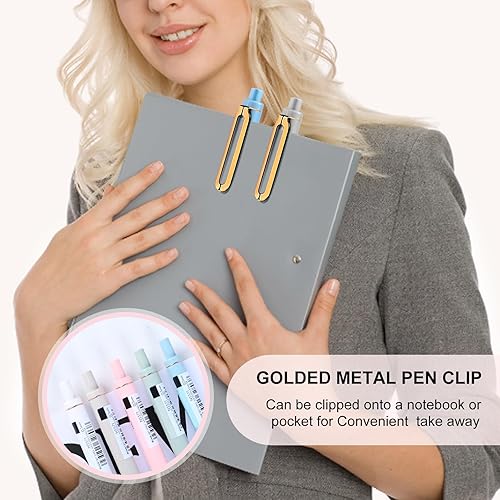 Miniatura 4 de Hyvode Bolígrafos de gel estéticos retráctiles, de secado rápido, sin sangrado, bolígrafos de escritura suave, bolígrafos de tinta negra de punta