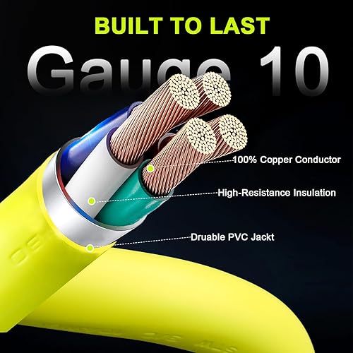 Vista 25 de Cable adaptador RV de 30 amperios a 110, adaptador de 30 amperios a 20 amperios, NEMA TT-30P macho a 3X 5-15R/5-20R T-Blade enchufe doméstico hembra