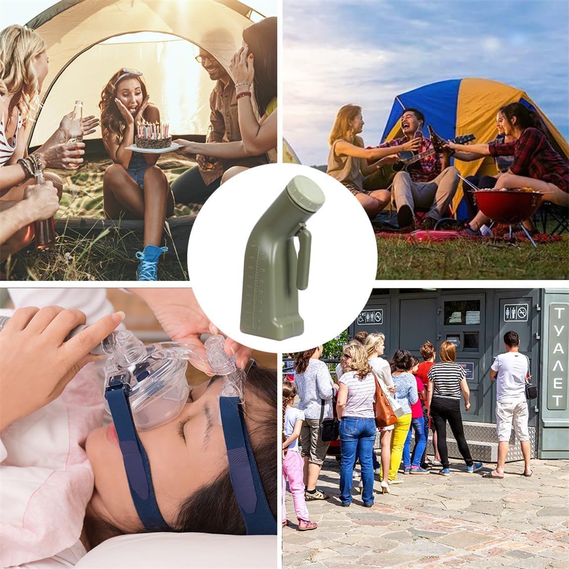 Urinals for Men Male Urinal Bottle Spill Proof with Screw Cap Lid Plastic Pee Bottles Portable Travel Pee Container for Car Elderly 1000ML