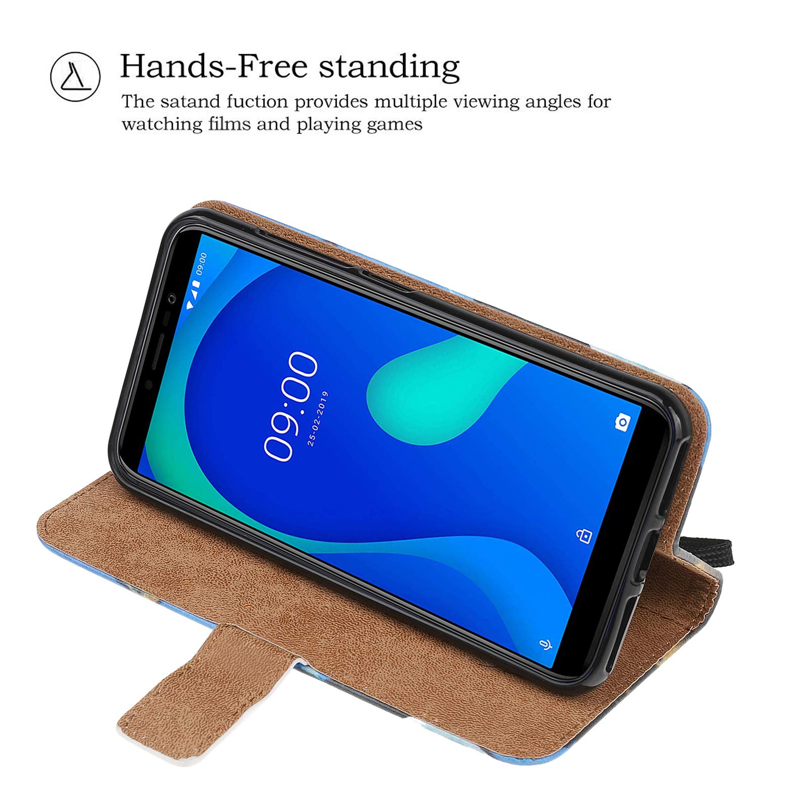 Custodia Portafoglio Con Cinturino Per Nokia 9 PureView - Pelle PU Con Slot, Chiusura Magnetica, Rosa Oro + 2 Pellicole Vetro - 2
