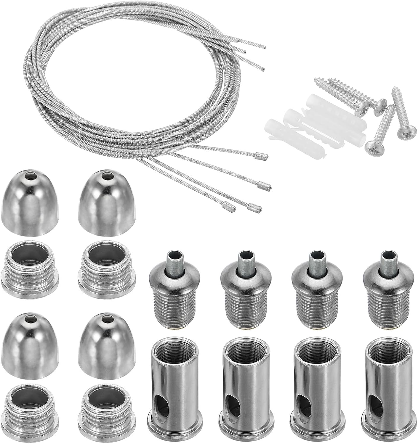 PATIKIL Ceiling Hanging Wire Cable Kit, 4 Set Lights Panel Steel
