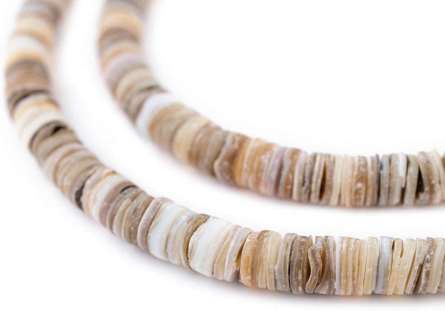 The Bead Chest Rustic Matte Natural Shell Heishi Beads (8mm)