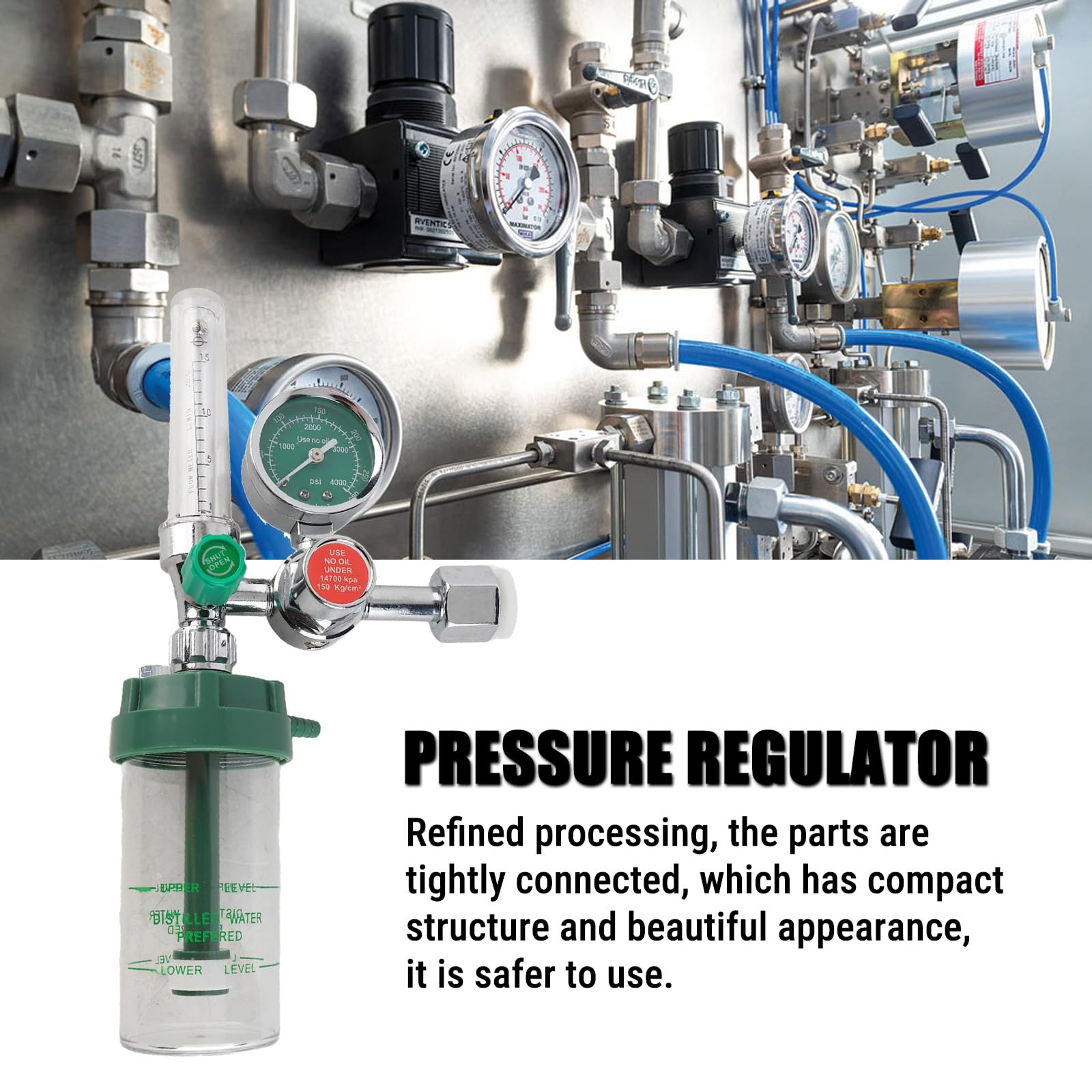 Druckminderer, Druckminderer Druckregler, 0-100mpa Luftstromregler Professioneller Sauerstoffgasdruckminderer Messgerät Aluminiumlegierungs Druckminderer Gasregler für Druckluftwerkzeuge