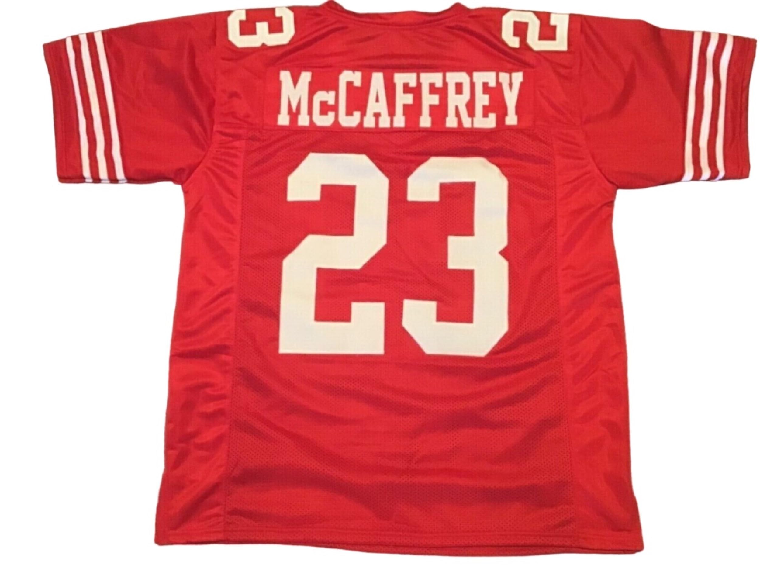 Christian McCaffrey Custom Jersey Stitched Red Football New No Brand/Logos (US, Alpha, XX-Large, Regular, Regular, Red)