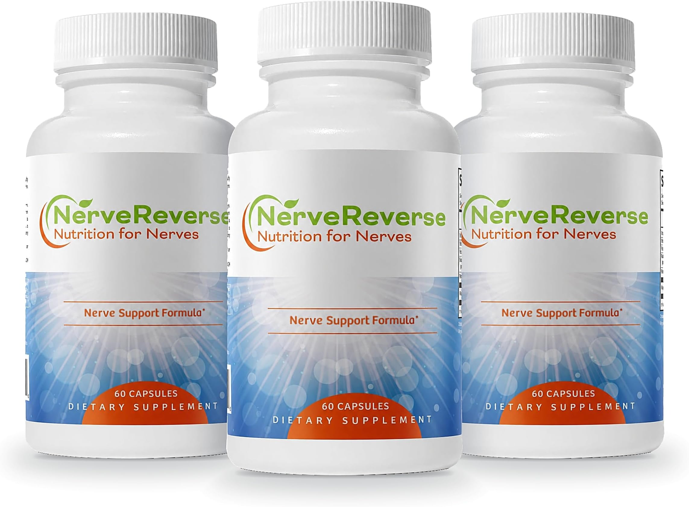 NerveReverse Neuropathy Support Formula Capsules - 3 Pack (3 Bottles) - 90 Day Supply