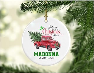 Christmas Ornament Madonna Maryland Ornaments Gifts for Family Friend Coworker was Born Home Town Souvenirs 2025