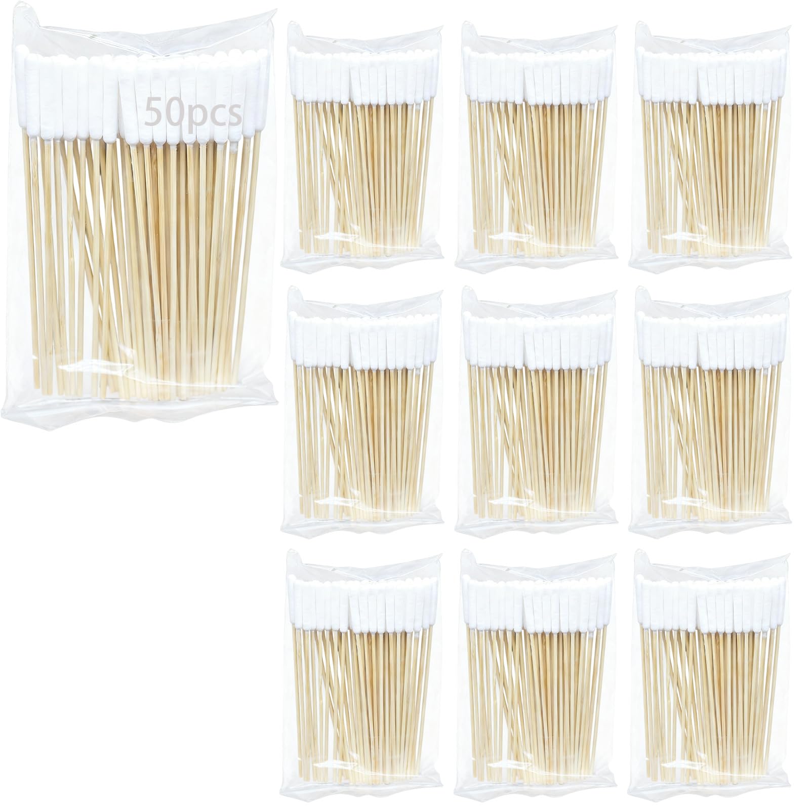 500 cotons-tiges pour le nettoyage des oreilles de chien, 15 cm de long, grand embout coton, tige en bois, pour soins des plaies des animaux, nettoyage, usage sûr