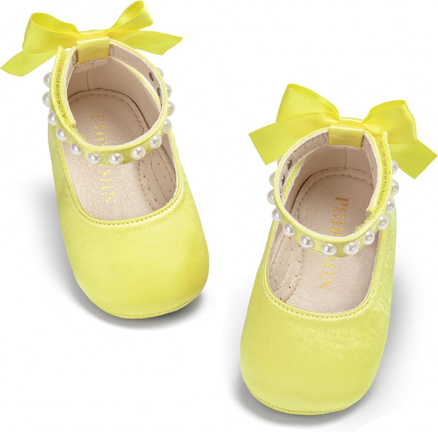 Baby Girls Mary Jane Flats - Infant Newborn Walking Shoes Soft Rubber Sole Princess Wedding - Image 2