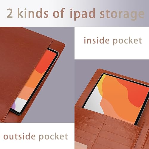 Miniatura 2 de Antner Padfolio - Carpeta organizadora de portafolio, de piel sintética, carpeta de currículum de entrevistas, organizador de documentos legales,