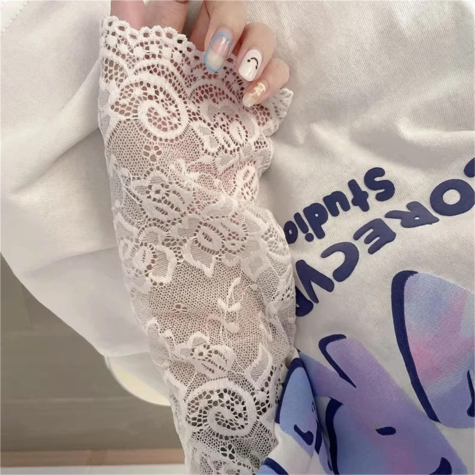 2 pares de guantes sin dedos con protección solar verano for mujer, mangas encaje for brazos, bloqueo malla larga, puños florales, falsas