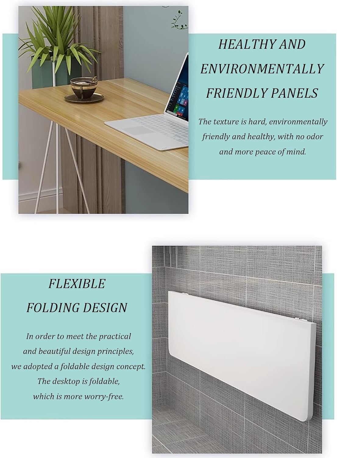 Compact Folding Laundry Table Wall-Mounted Drop-Leaf Workbench Space-Saving Foldable Table for Small Home Office & Laundry Room Red L70*W30cm