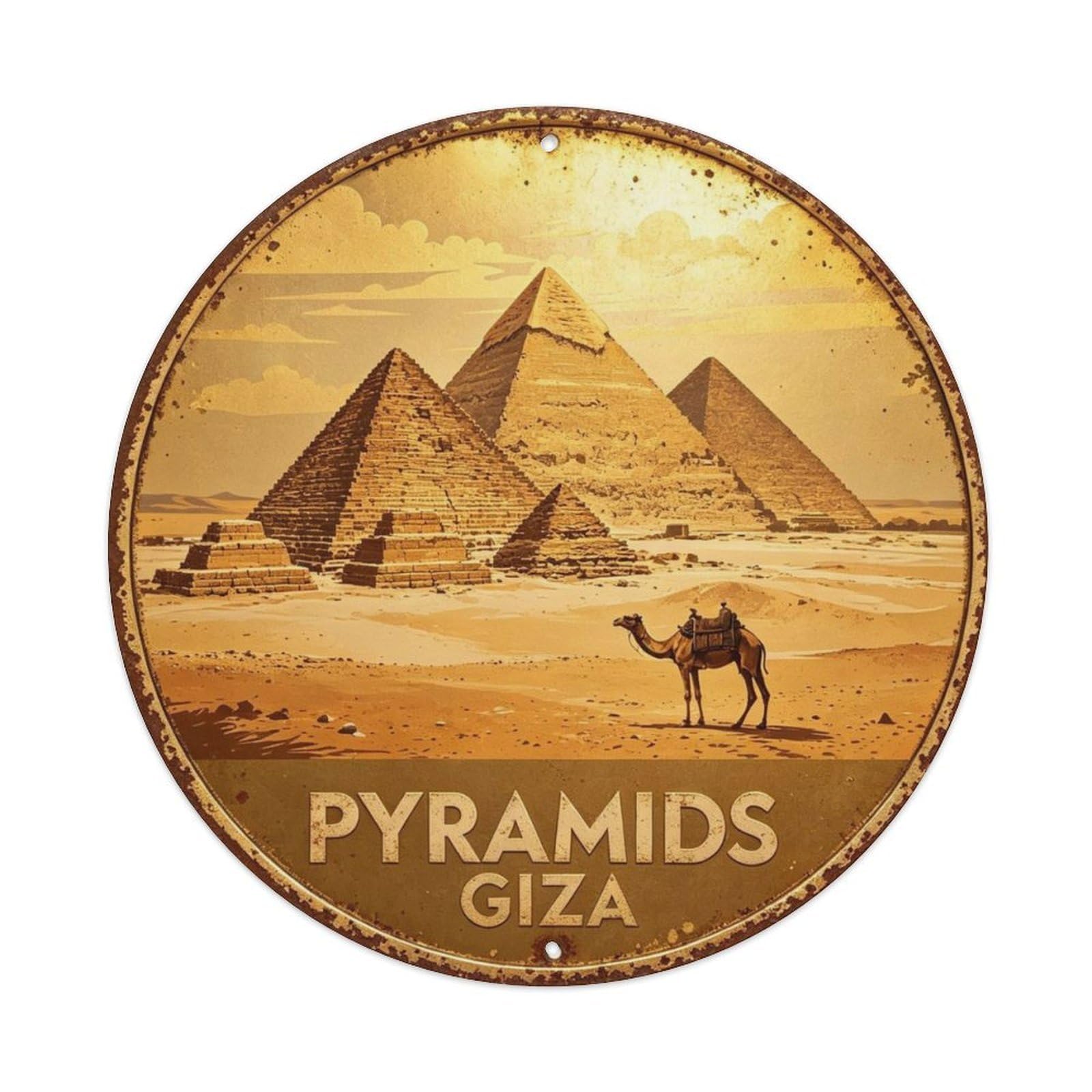 Egypt Pyramids Giza Metal Tin Sign Plaque