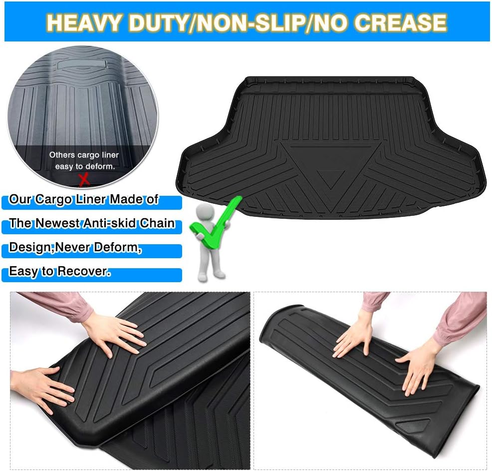 KUST Custom Fit Trunk Mat for 2020-2025 2026 Nissan Sentra Accessories, Sentra Cargo Mat, All Weather Rubber Cargo Liner, Waterproof, Non-Slip, Black