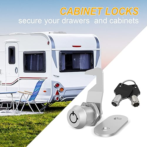 Miniatura 4 de inBovoga 1 paquete de cerraduras tubulares de leva, reemplazo de cerradura de caja de herramientas, cerradura de leva de 58 pulgadas con llave