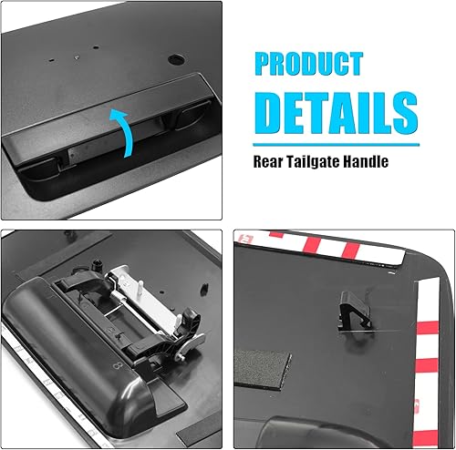 Miniatura 5 de Jaronx Compatible con manija de puerta trasera Nissan Titan 2004-2012, bisel de manija de puerta trasera con orificio de bloqueo de llave, reemplazo