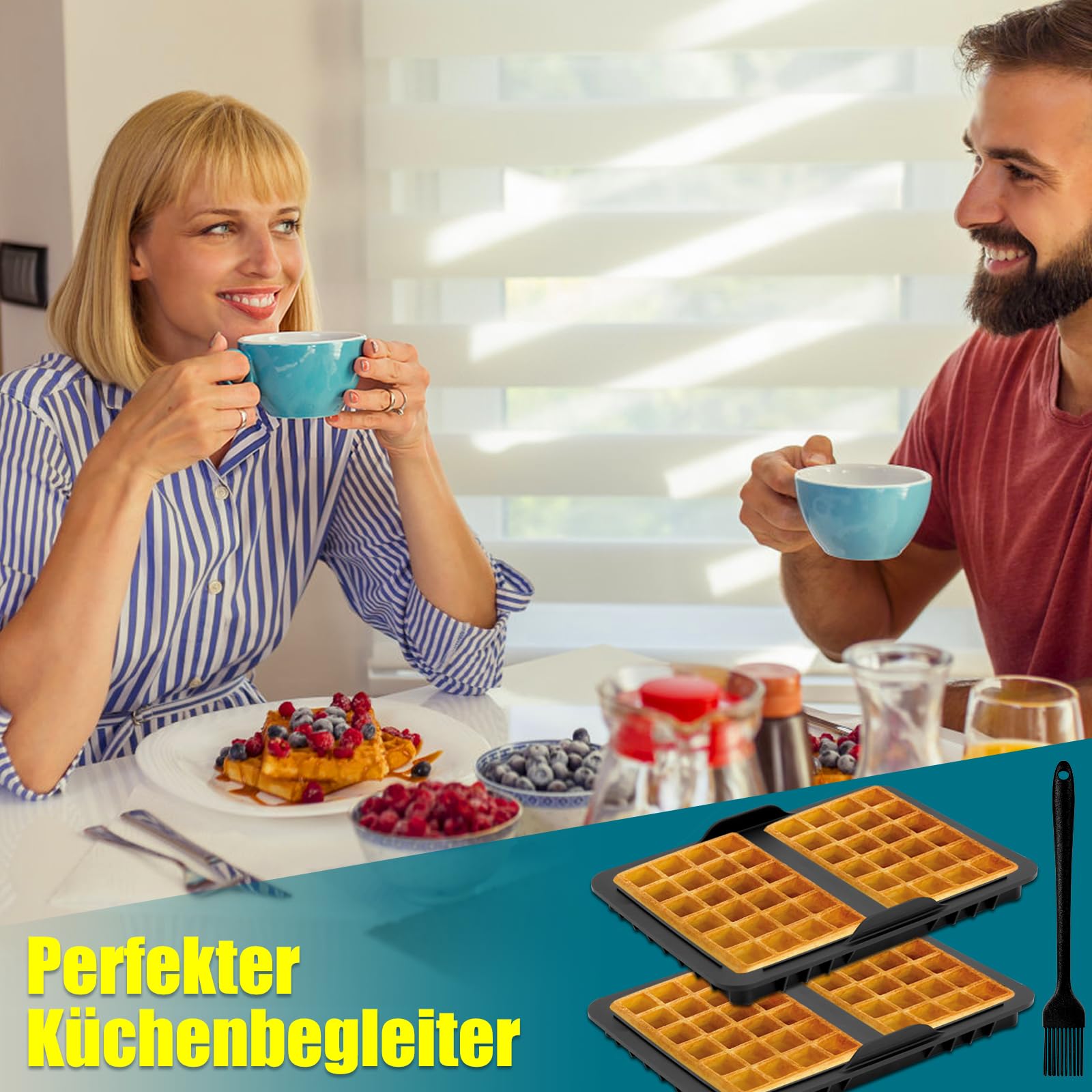 2 Waffelformen Für Ninja Heißluftfritteuse - Silikon-Backformen Für AF300EU, AF451EU, Etc.