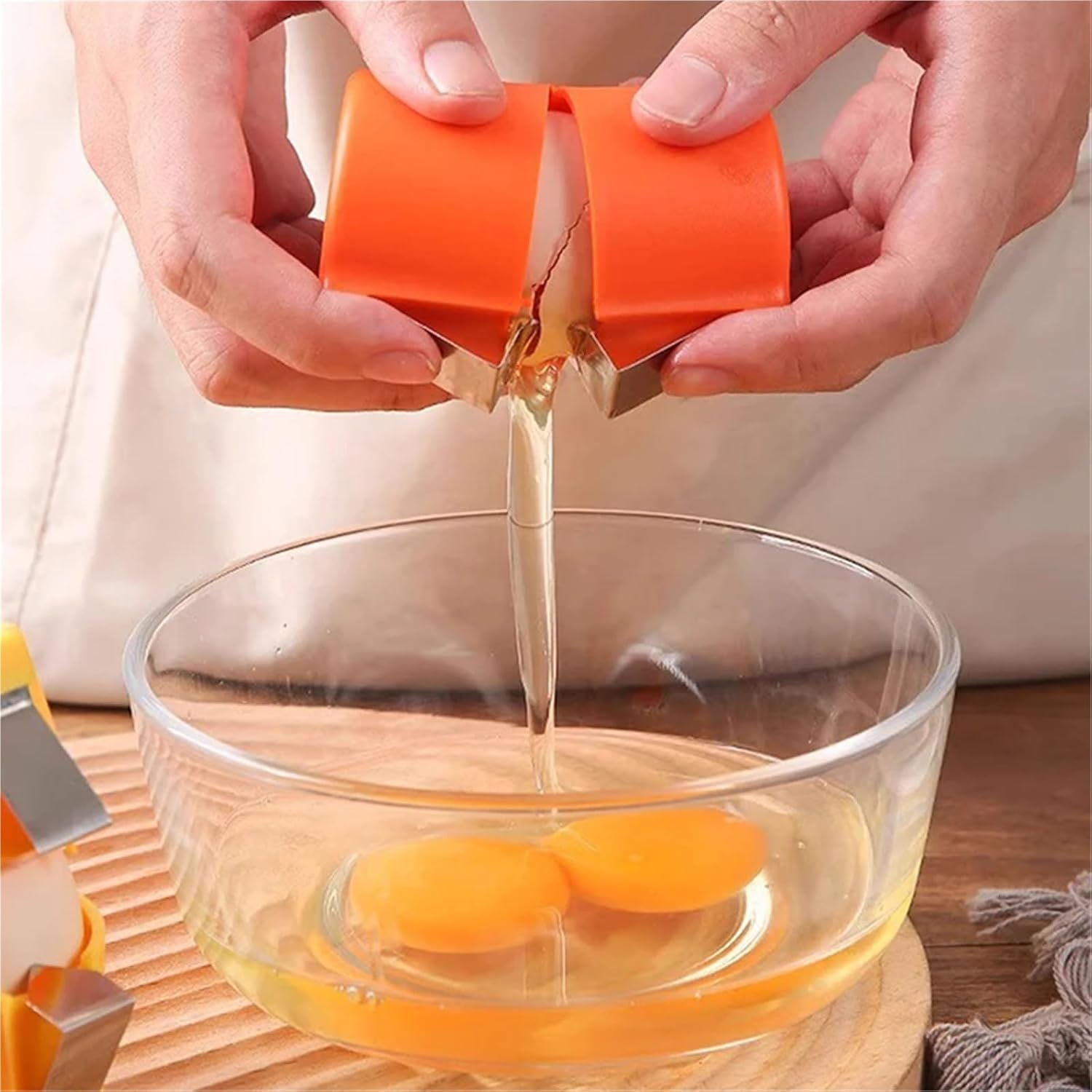 1pc Egg Topper Shell Cutter Beater Cracker Separator Filter Opener Yellow/Orange/Rose Red Kitchen Baking Tools(Yellow -1)