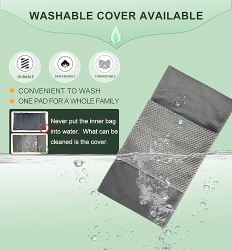 Miniatura 3 de UNCN Almohadilla térmica ancha para microondas con funda lavable de 9 x 15 pulgadas, almohadilla caliente para microondas para cuello, hombros,