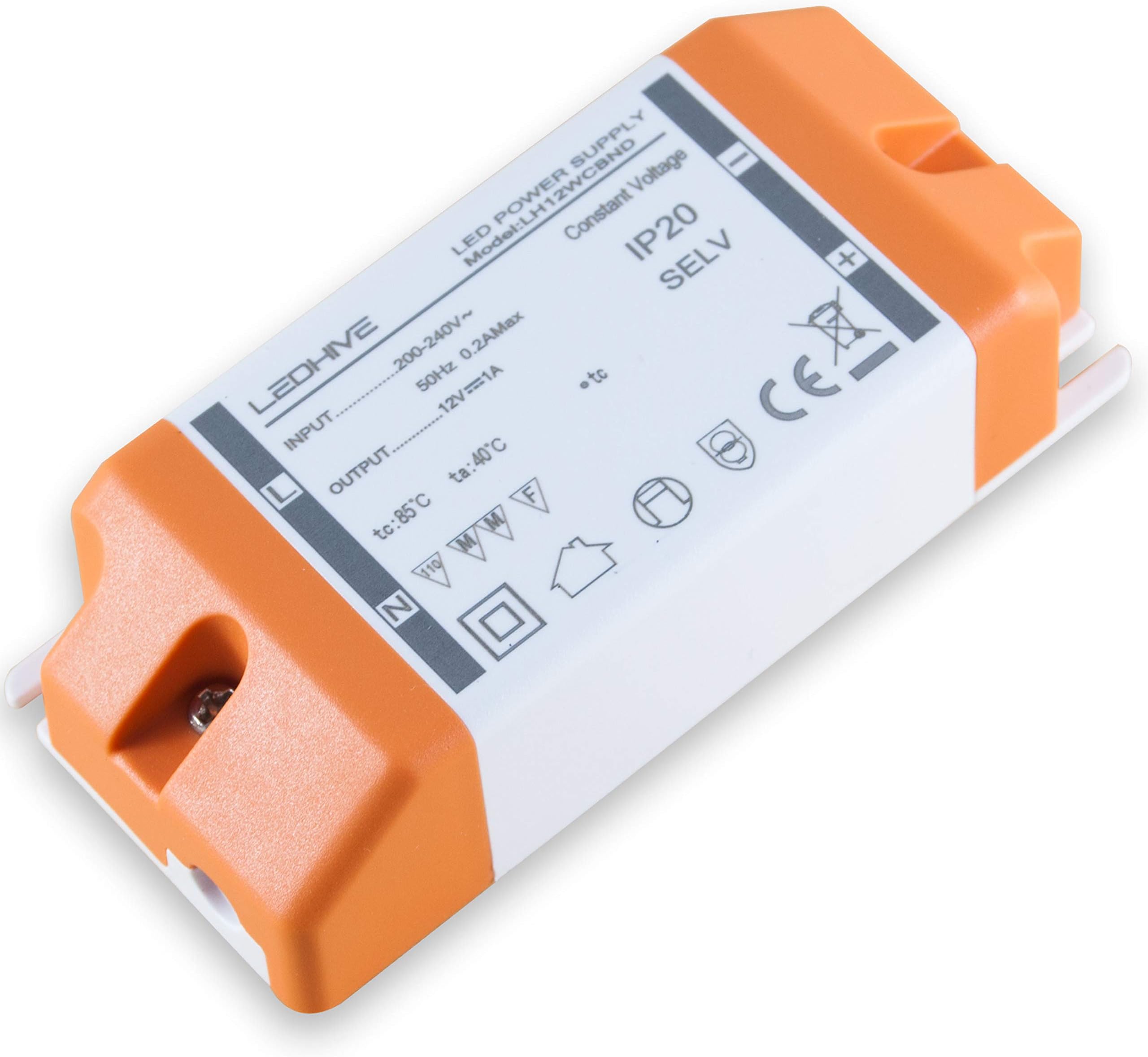 New! LED Driver Transformer 240V - 12V with Terminal Blocks, 0.5 to 12W / 240v AC to 12v DC/Zero Interference with Dab and WiFi