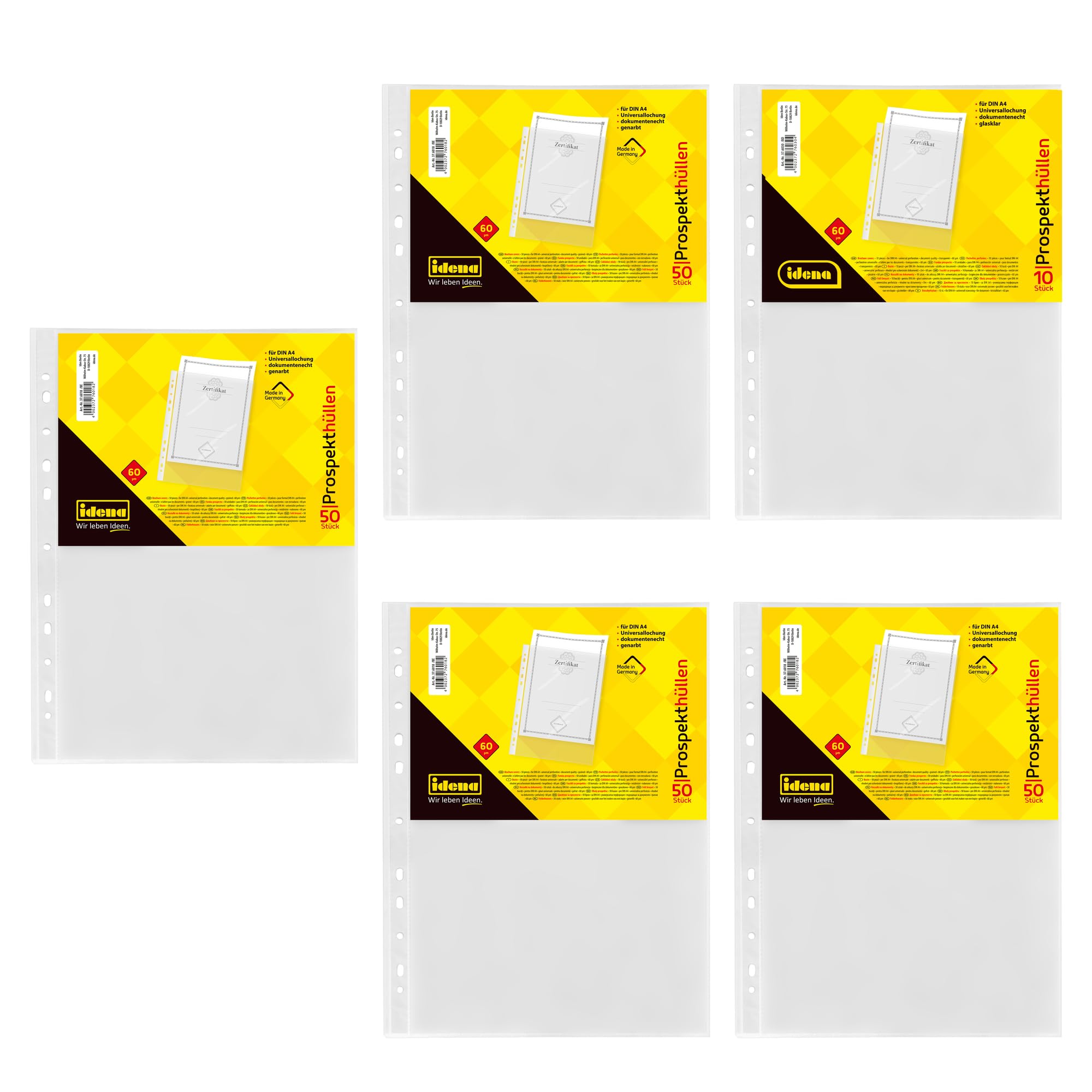 Pochettes Transparentes A4 Idena - Set de 50 Pochettes Indélébiles