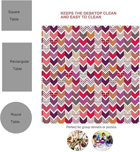 Vista 17 de Mantel de acuarela Redondo para Mesa De 4 Sillas Coral Verde Pálido Negro Mantel rústico Decoración de mesa 30 x 30 pulgadas Abstract_07