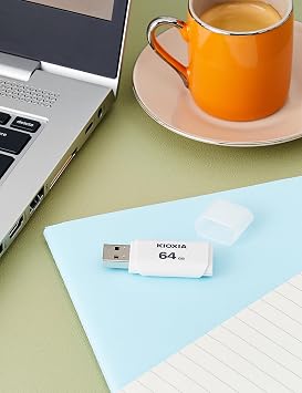 KIOXIA TransMemory U202 64GB USB Memory – USB 2.0, White