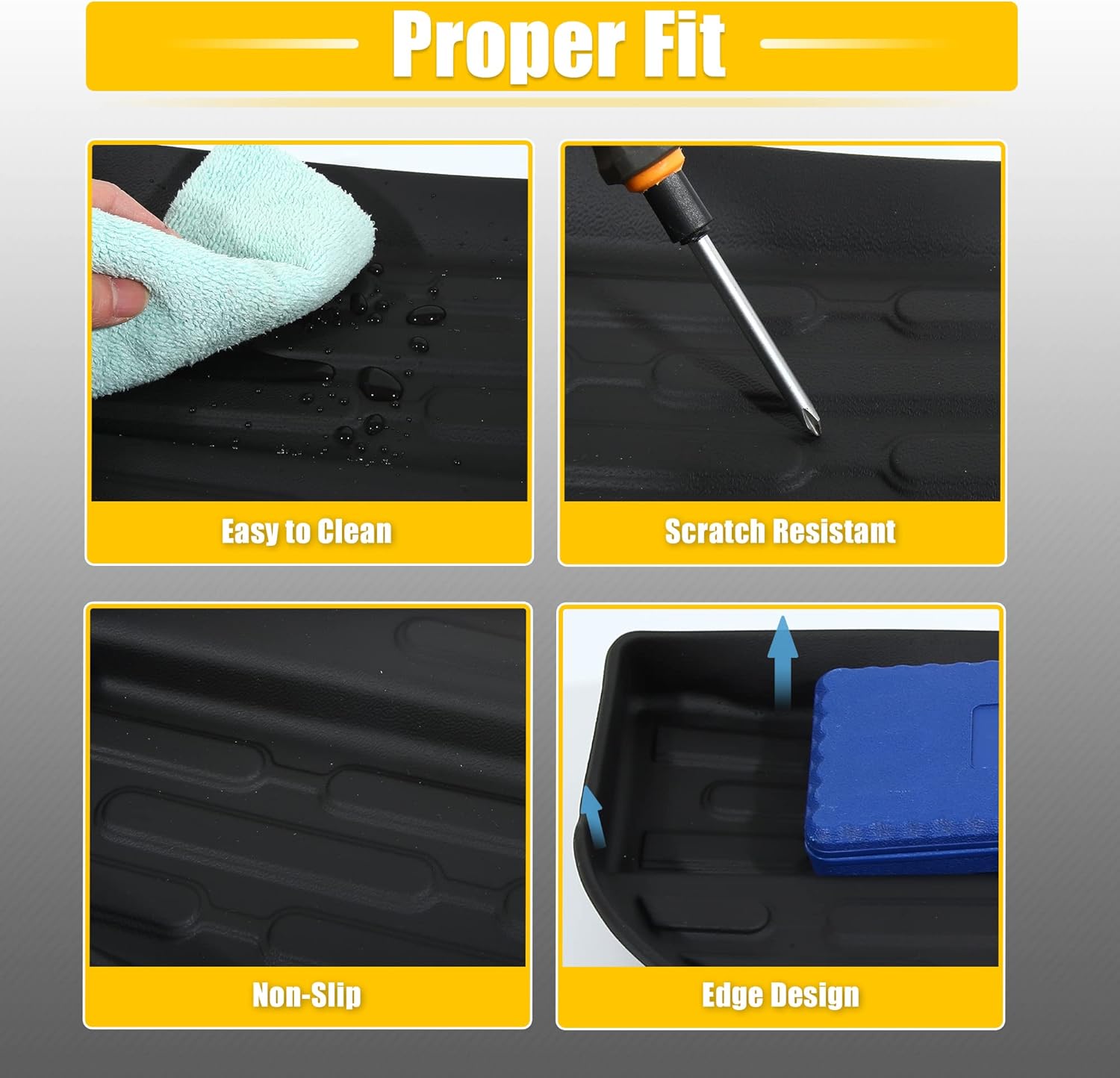 X AUTOHAUX Rear Trunk Lower Storage Mat Cargo Liner Non-Slip Mat Protector Cover for Ford Bronco 2021 2022 2023 4-Door 2-Door Waterproof Tray Floor Mat