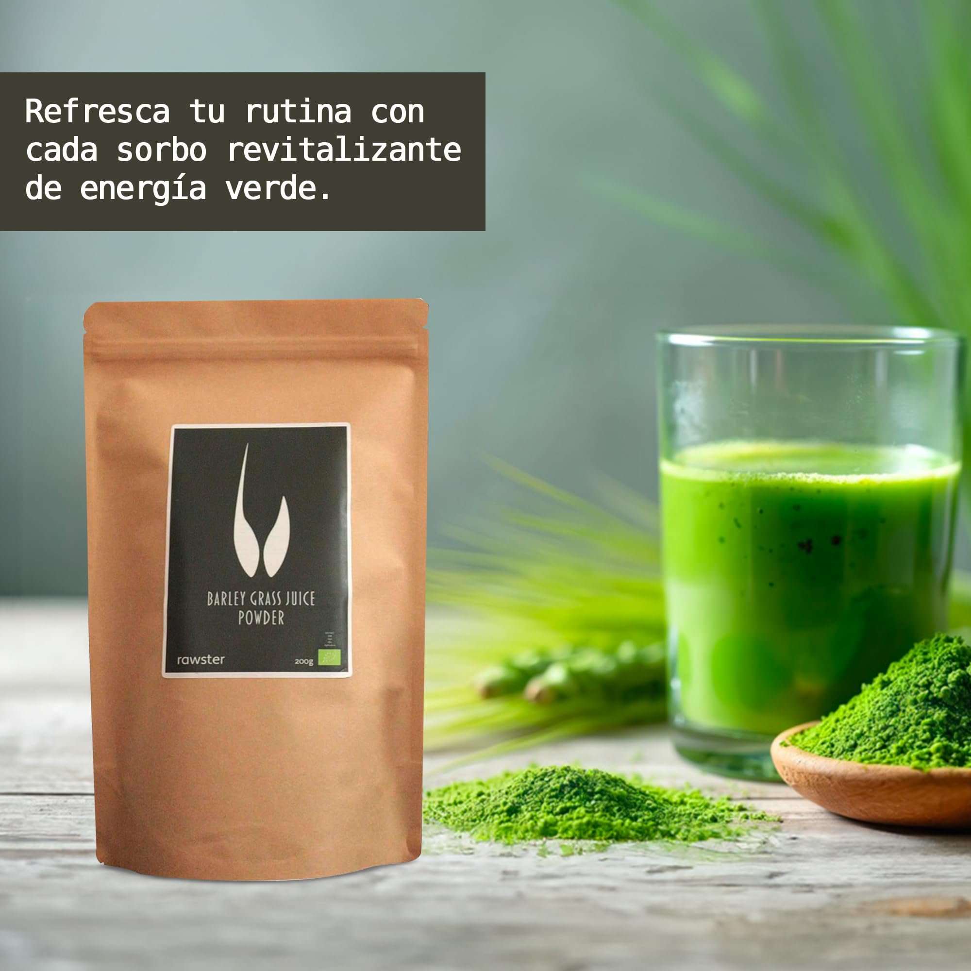 Organic Barley Grass Juice Powder 200 g Certified Premium 100% Soluble Alkaline