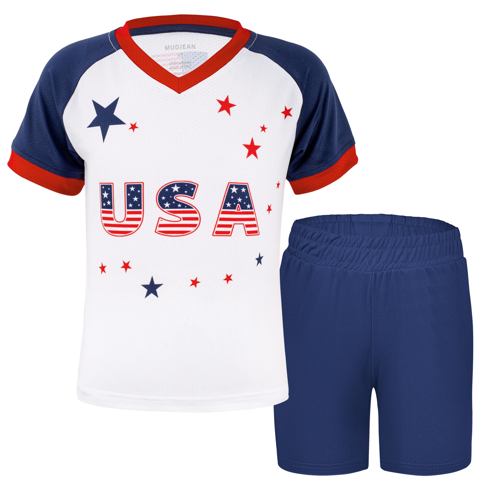 Unisex Kids Soccer Jersey and Shorts Kit 2-Piece Set Boys Girls Football Outfits for Little Athlete 2-14 Years