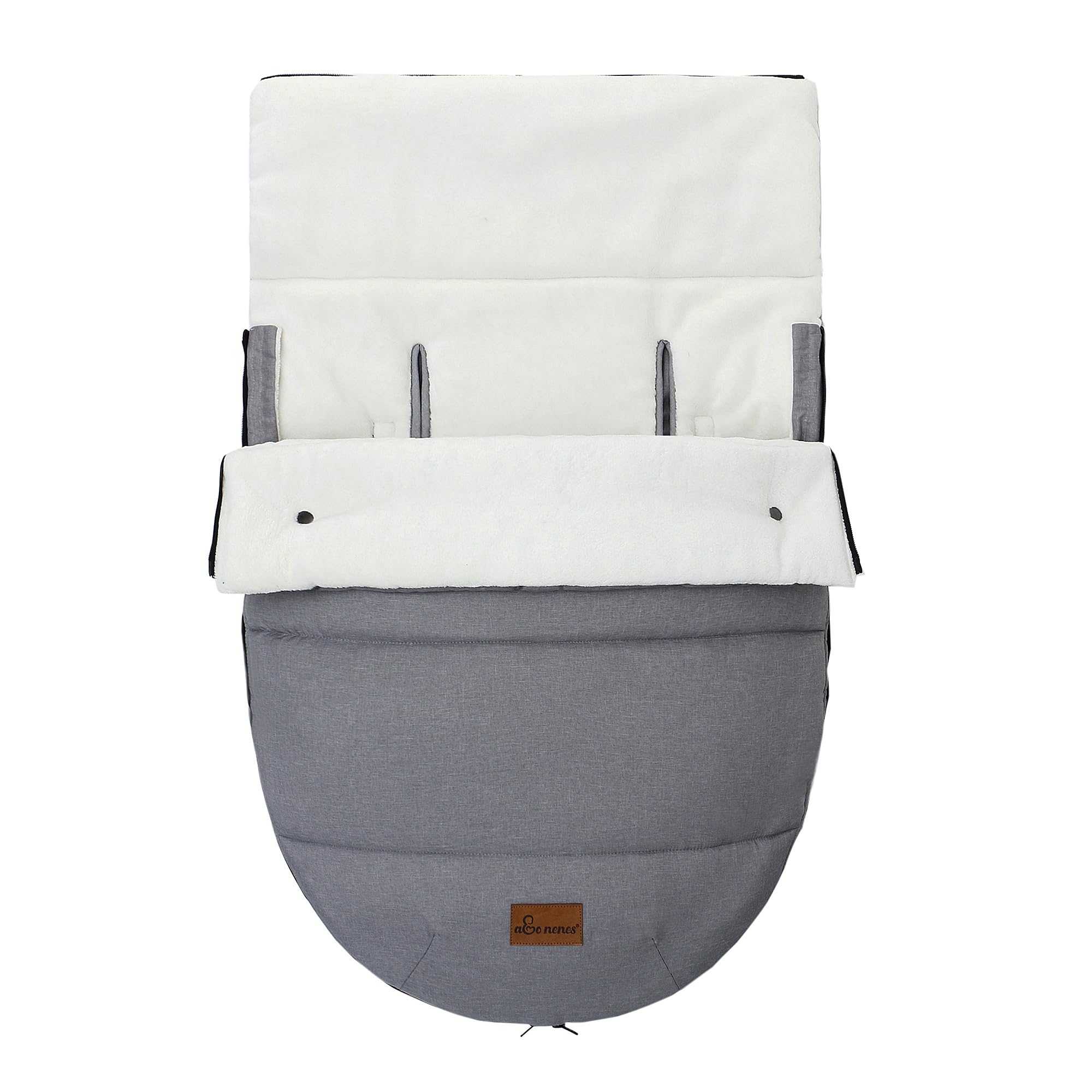 Saco universal para cochecito, forro para cochecito de bebé, universal, acogedor, impermeable y resistente al viento, 90 x 52 cm, gris