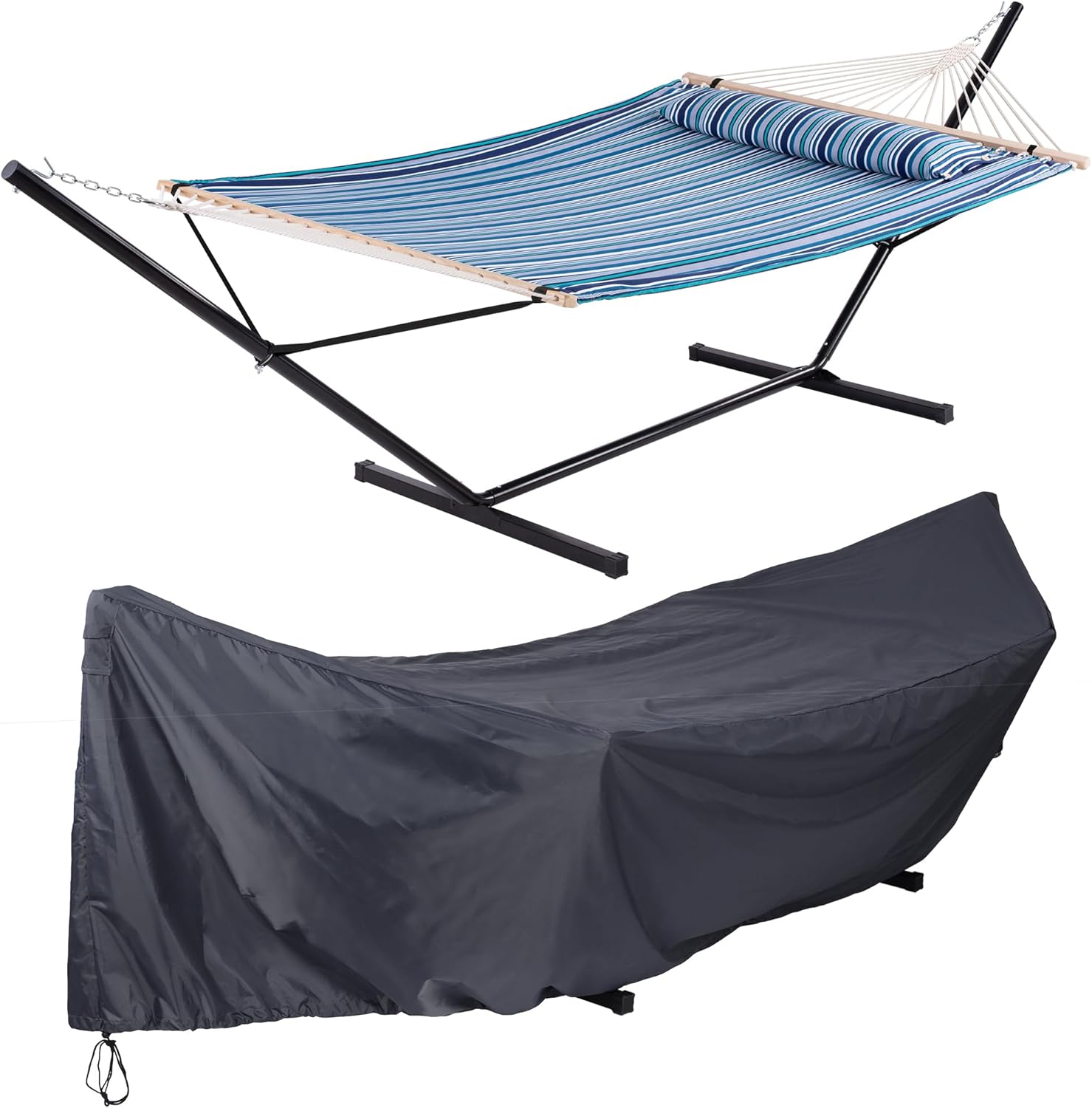 ANOW 2pk - Hammock with 12 Feet Stand + 1 Hammock Cover