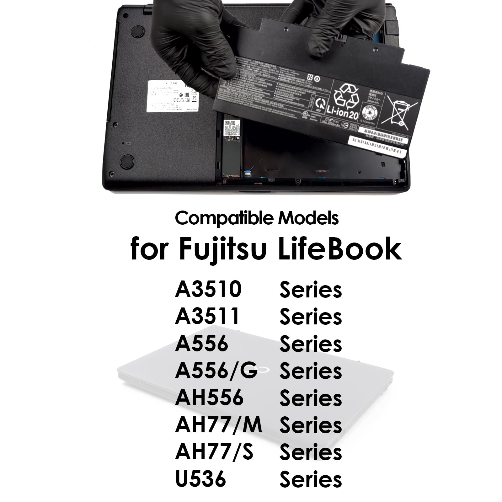 BLESYS FPCBP424 FMVNBP233 Batterie pour Fujitsu LifeBook A3510 A3511 A556 A556/G AH556 AH77/M AH77/S P727 TH700 U536 U727 Series Remplacement de la Batterie FPB0307S FMVWMA2B77 FMVA77MB