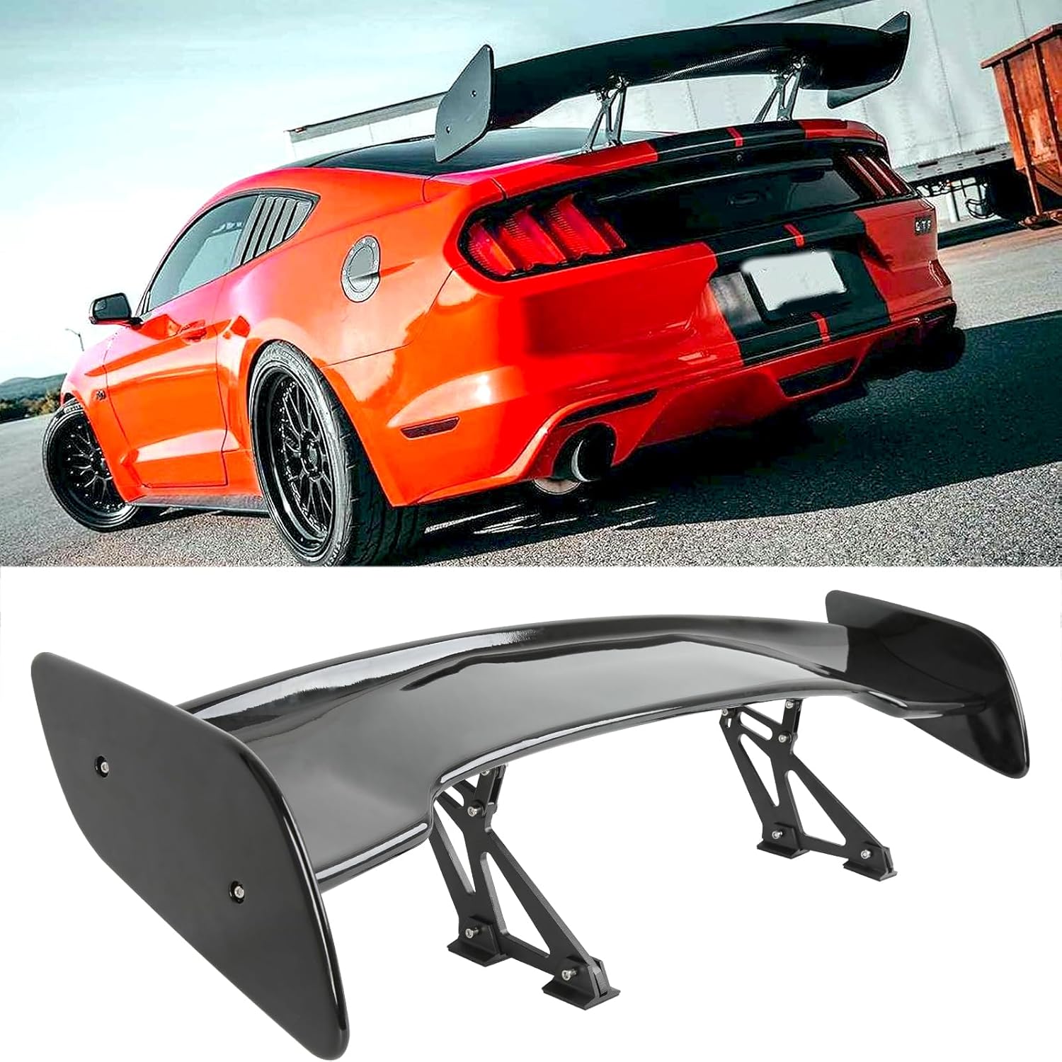 JMTBNO 47 Inch GT Rear Spoiler, Gloss Black Wing Spoiler for car Compatible with Chevy Corvette Camaro Nissan Lexus Ford Mustang Hyundai Elantra Honda Civic Nissan Toyota