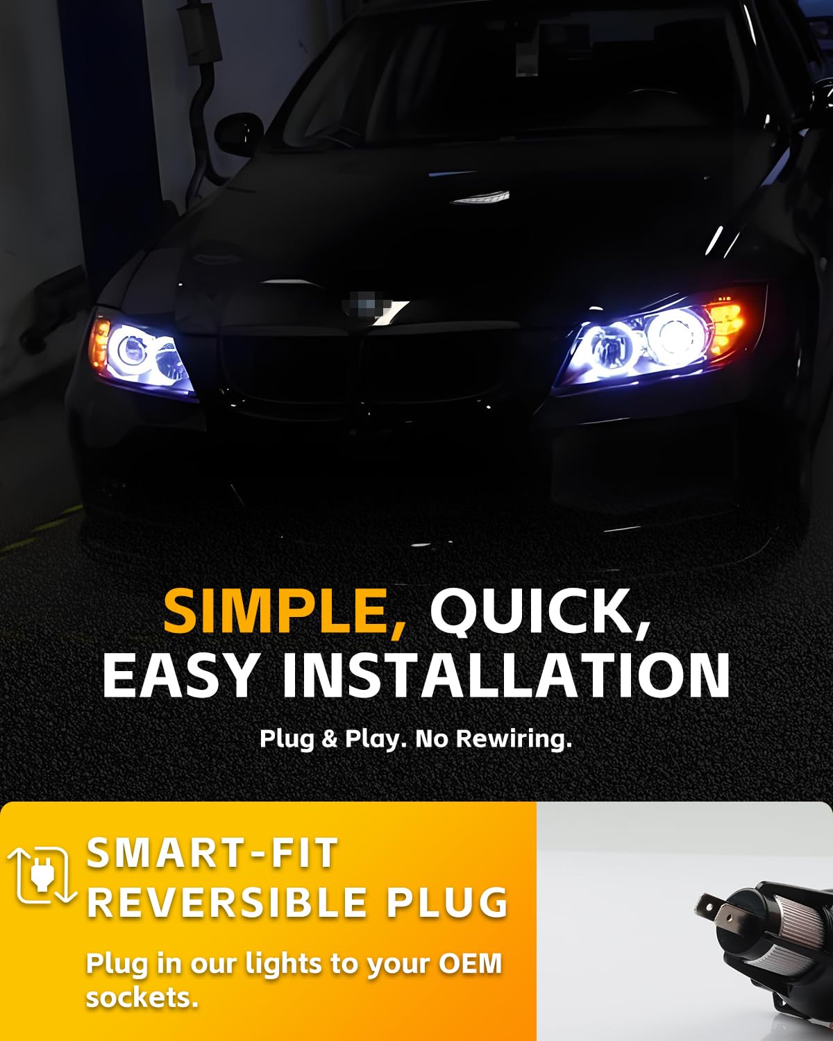 6000 K 10 W Halo Marker Ring für E90 E91 2005 2006 2007 2008, [Langlebig & Effizient] Hochwertige Can-bus Fehlerfrei, 2 Stücke