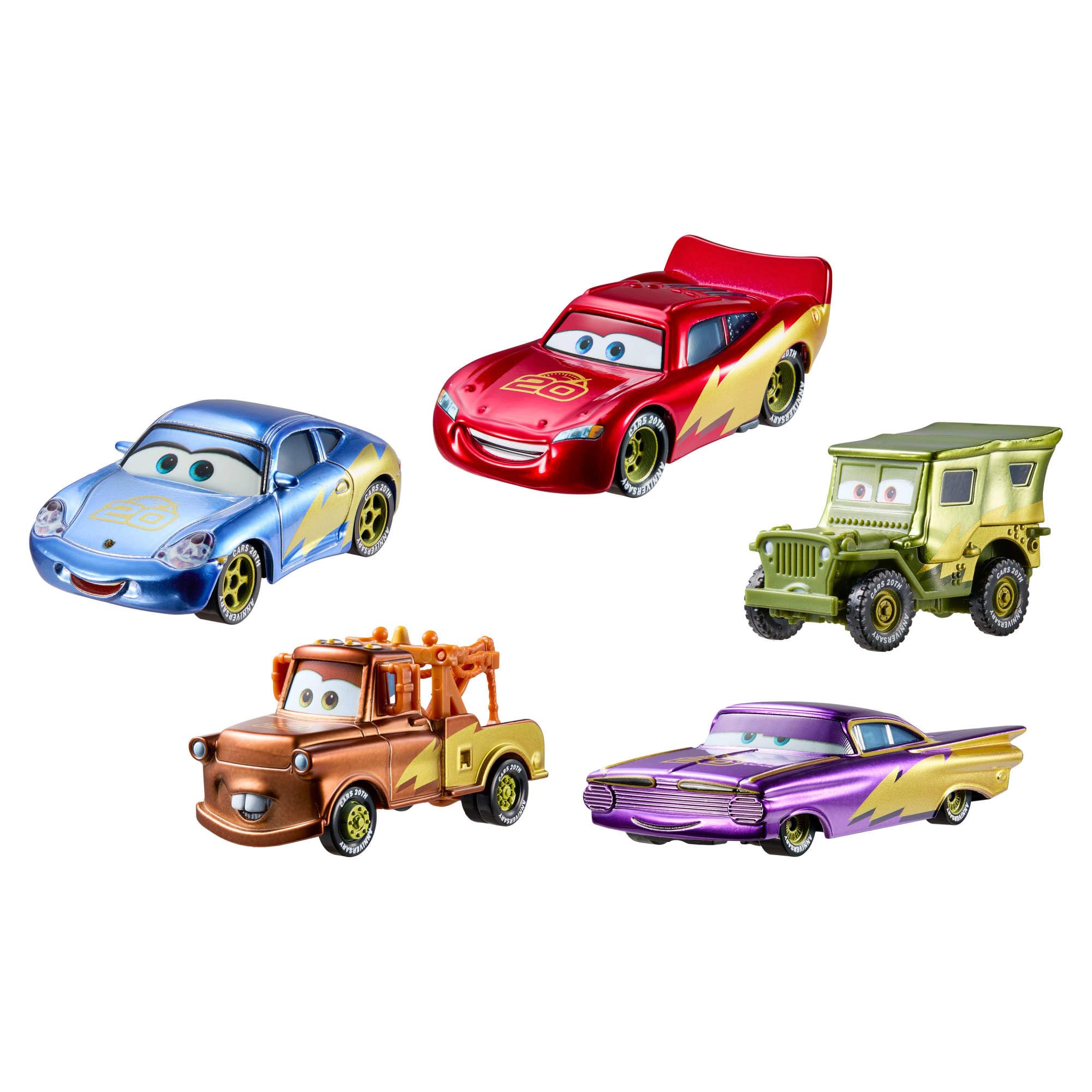 Mattel Disney Pixar Cars - Set Radiator Springs 20° Anniversario, 5 Veicoli dei Personaggi più amati, Saetta McQueen, Mater, Sally, Ramone e Sarge, 3+ Anni, JMJ85