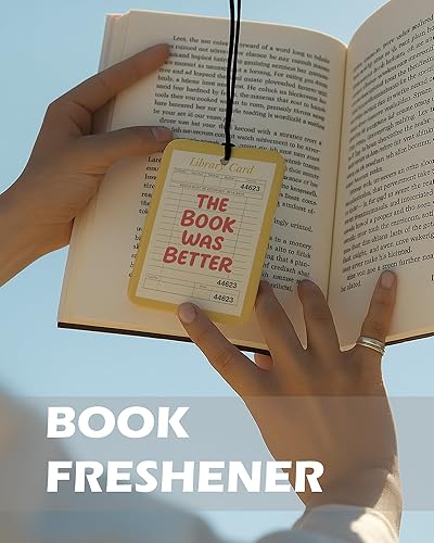 Miniatura 5 de Ambientador de aire de colonia de lectura retro de moda, 4 piezas, ambientador colgante femenino para autos, baño, dormitorio, decoración de libros,