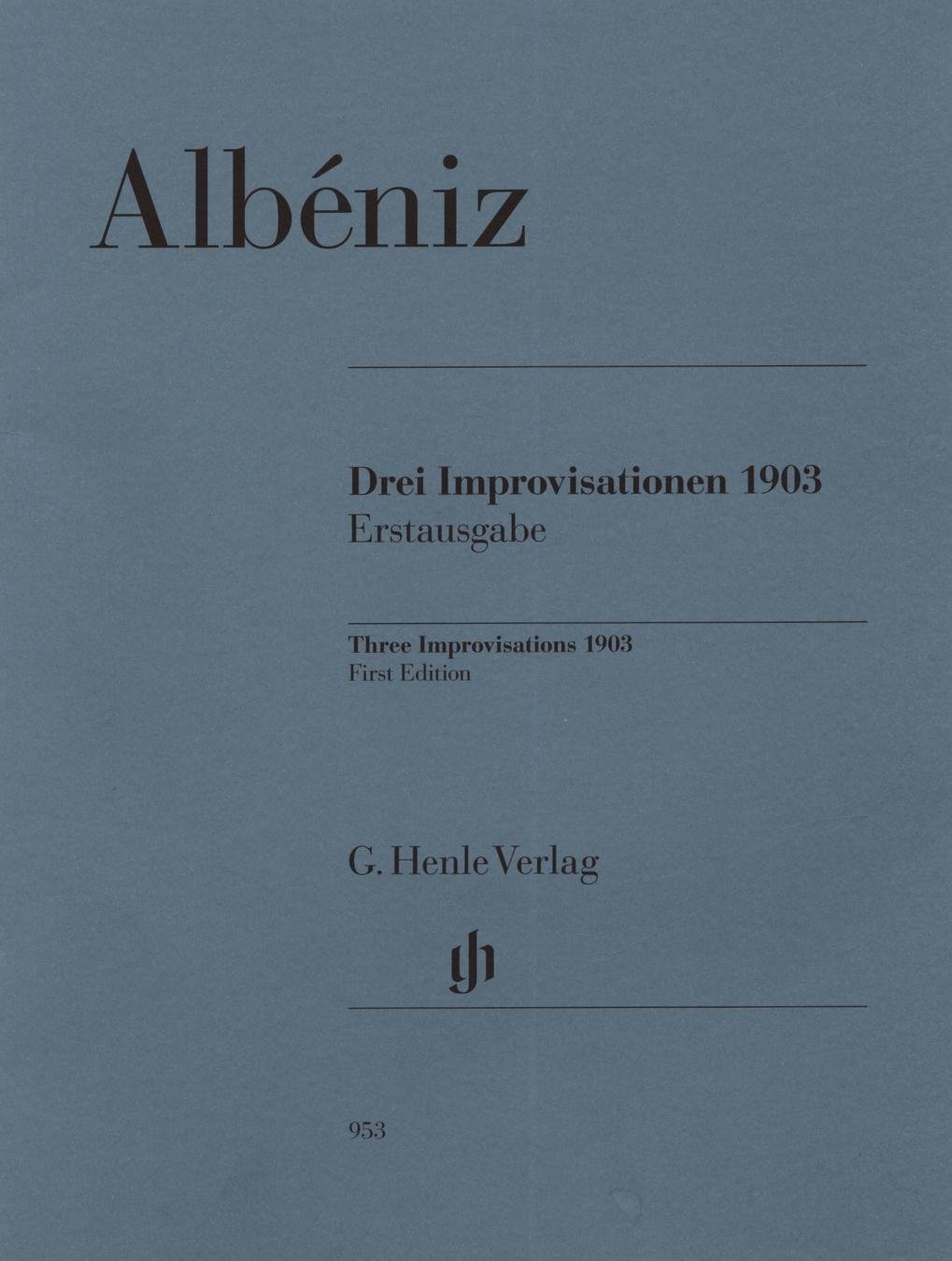 G. Henle Verlag Three Improvisations 1903 Henle Music BK/CD Composed by Isaac Albeniz Edited by Milton R. Laufer
