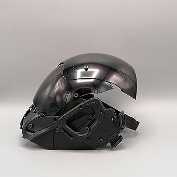 Amazon.co.jp: LEDライト付きブラックサイバーパンクマスク 黒