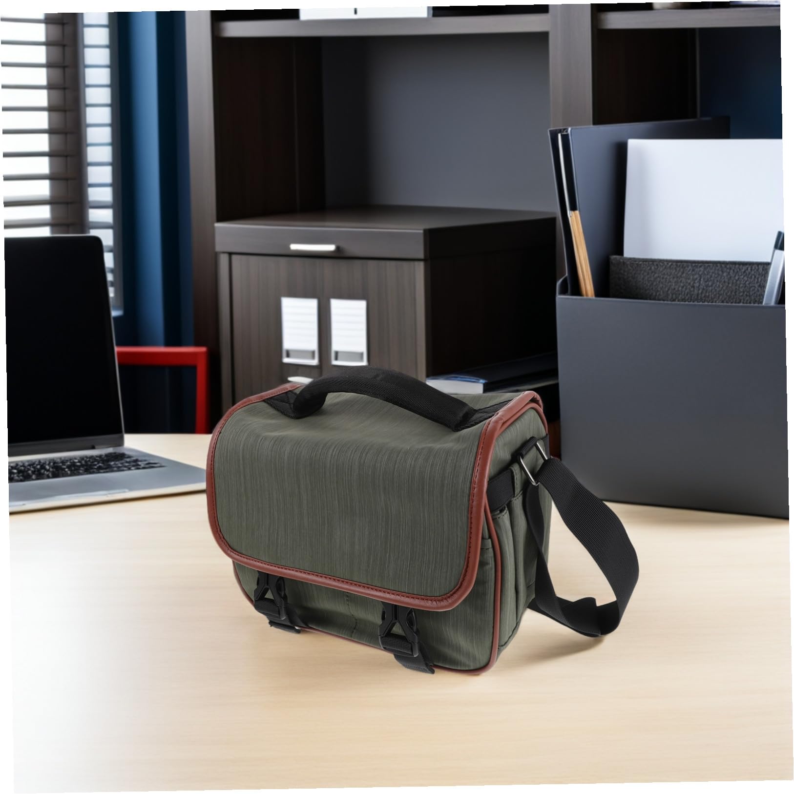PLAFOPE Borsa per Fotocamera Dslr e Mirrorless in Nylon, Compatta | Tracolla e Maniglia, Scomparti Interni Scientifici, per Viaggio e Outdoor, Accesso Rapido e Protezione Completa