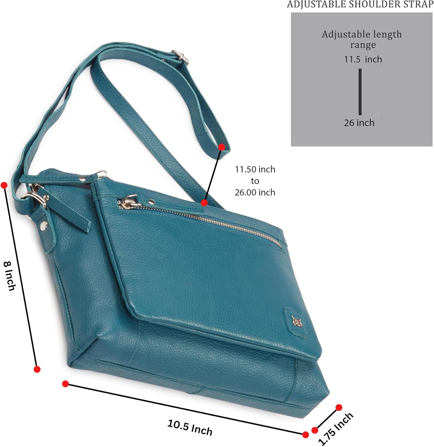 Leather Crossbody Bags for Women Small Soft Genuine Pebbled Sling Shoulder Handbag Crossover Purse with Full Adjustable Strap (Teal Nappa)