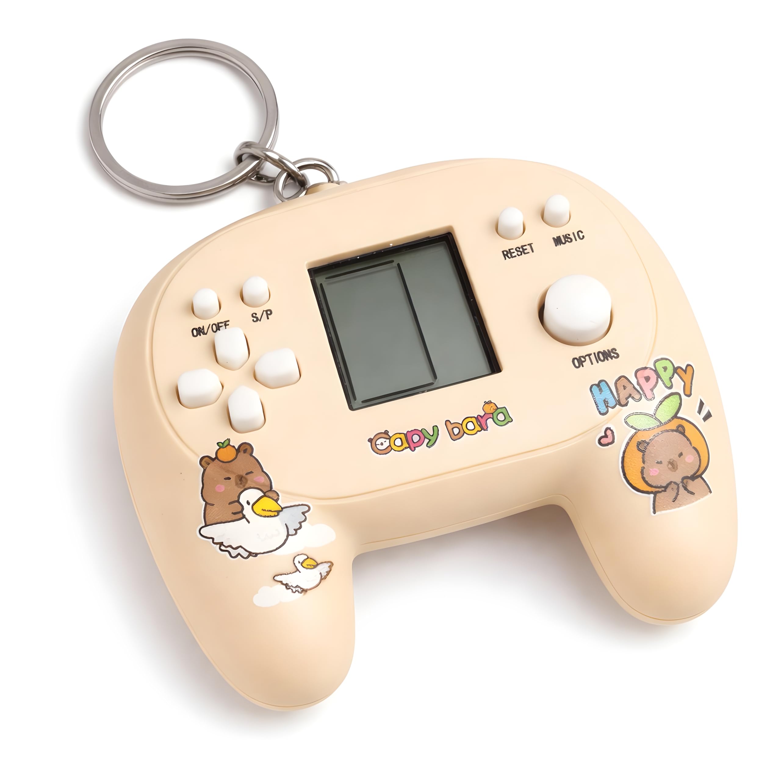 Mini Retro Game Controller Bag Charm - Aesthetic Keychain for Backpacks & Purses - Cream White-image-46