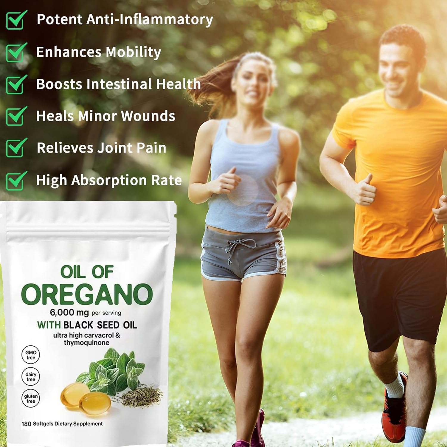 Resilia Oil of Origano Softgels, Resilia Oil of Origano con 6000 mg di olio di semi neri, capsule di integratore di origano, non OGM, immunità naturalmente, ricco di nutrienti, esperienza di benessere