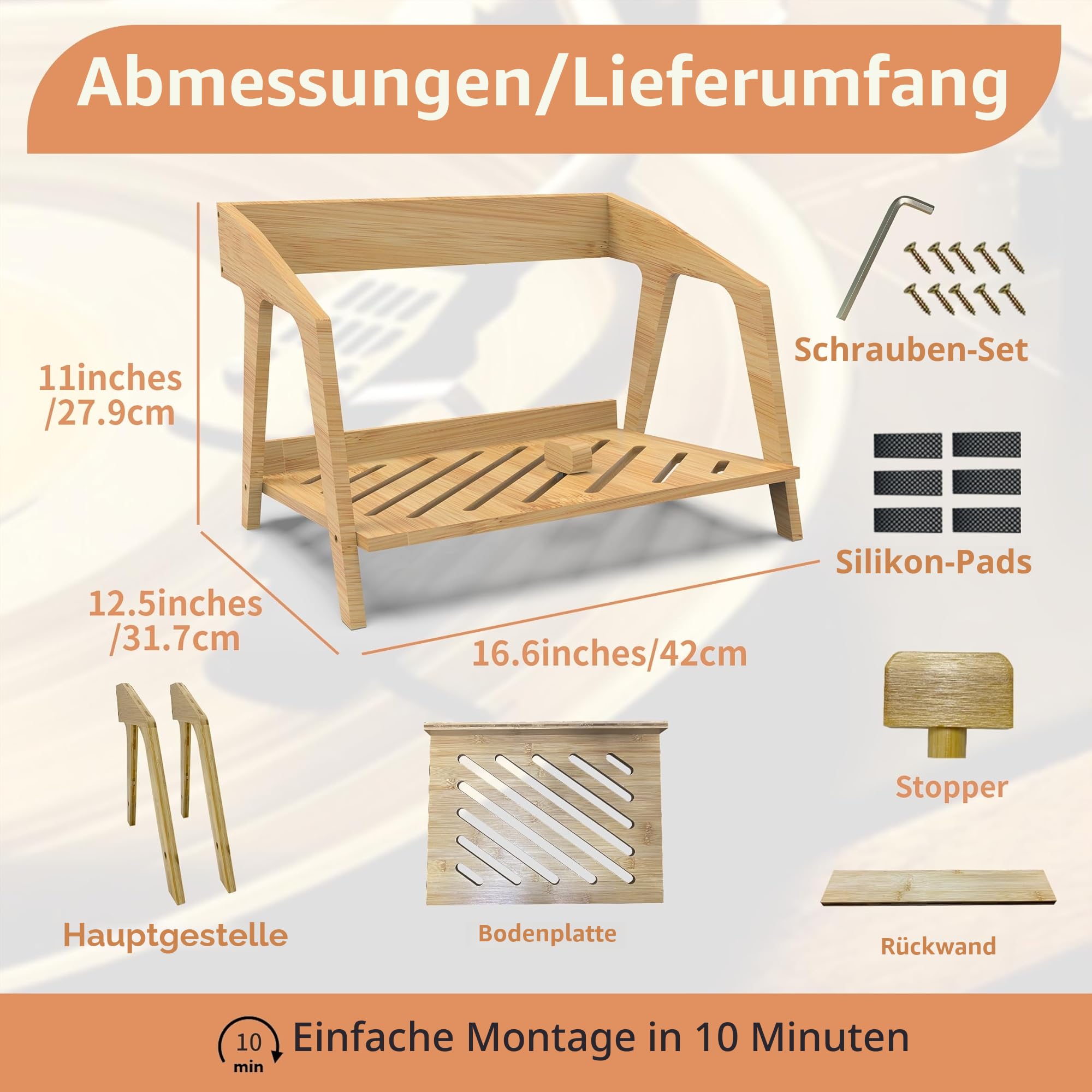 Schallplattenhalter aus Bambus, stilvolles Stuhl-Design, für bis zu 80 30,5 cm LPs, elegant für Schallplatten, CD-Halter, Zeitschriftenständer, Buchhalter (Natur)