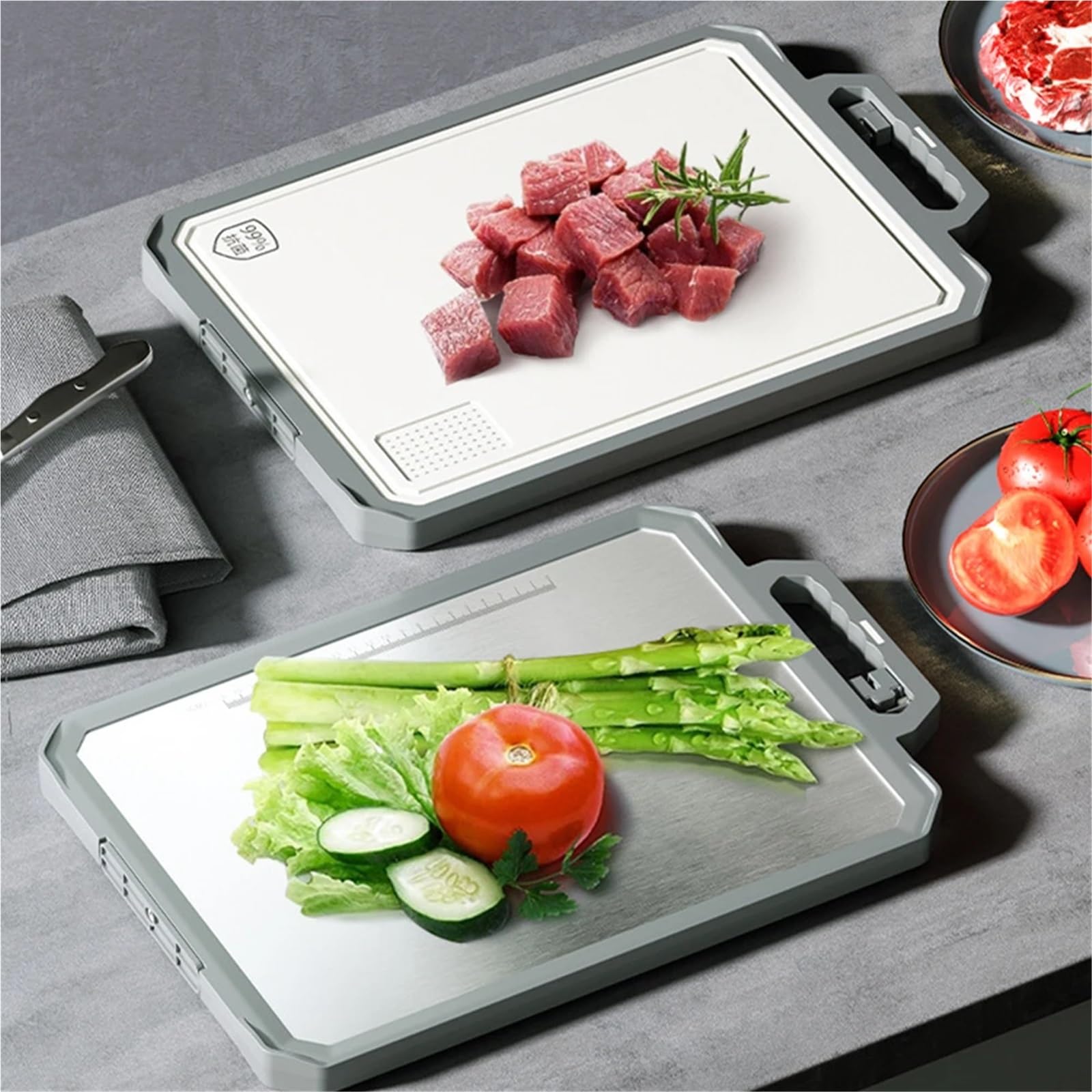 Tagliere Acciaio Inox Tagliere da cucina 44x30 cm