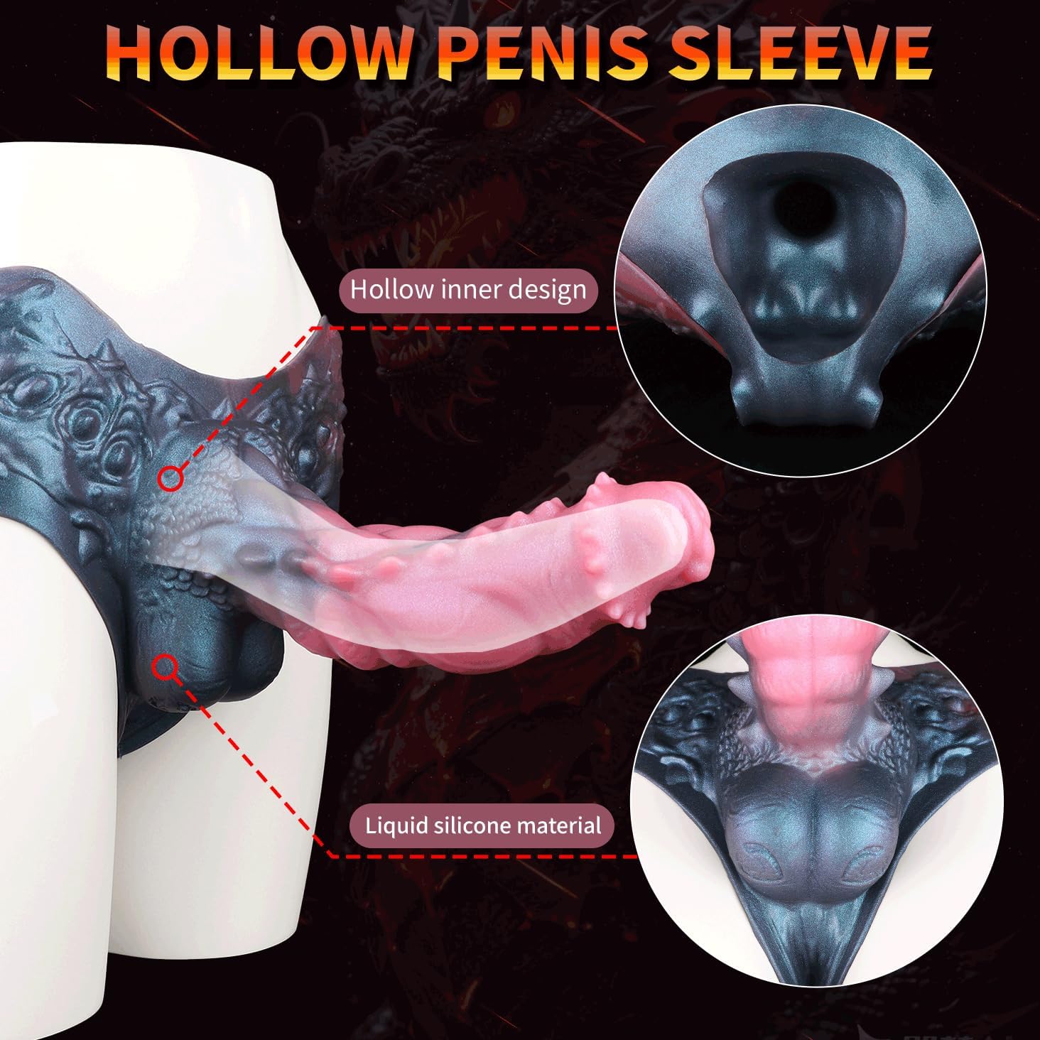 Soft Silicone Realistic Strap On Harness Dildo with Textures, Reusable Wearable Harness Dildo with 10.62in Penis Sleeve Adult Sex Toy for Man Woman