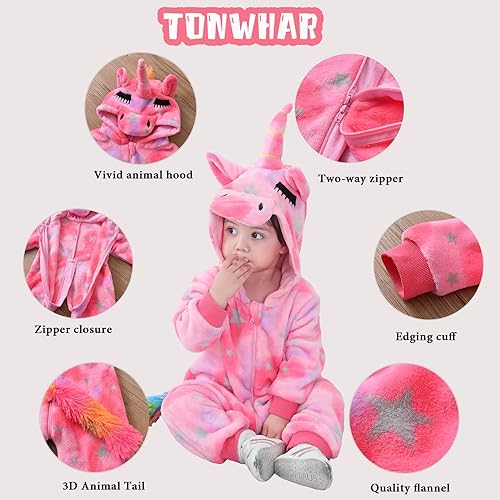 Miniatura 100 de TONWHAR Baby Boy's Girl's Animal Bodysuit Infant And Toddler's Romper Jumpsuit Halloween Costume Partywear Mono marrón