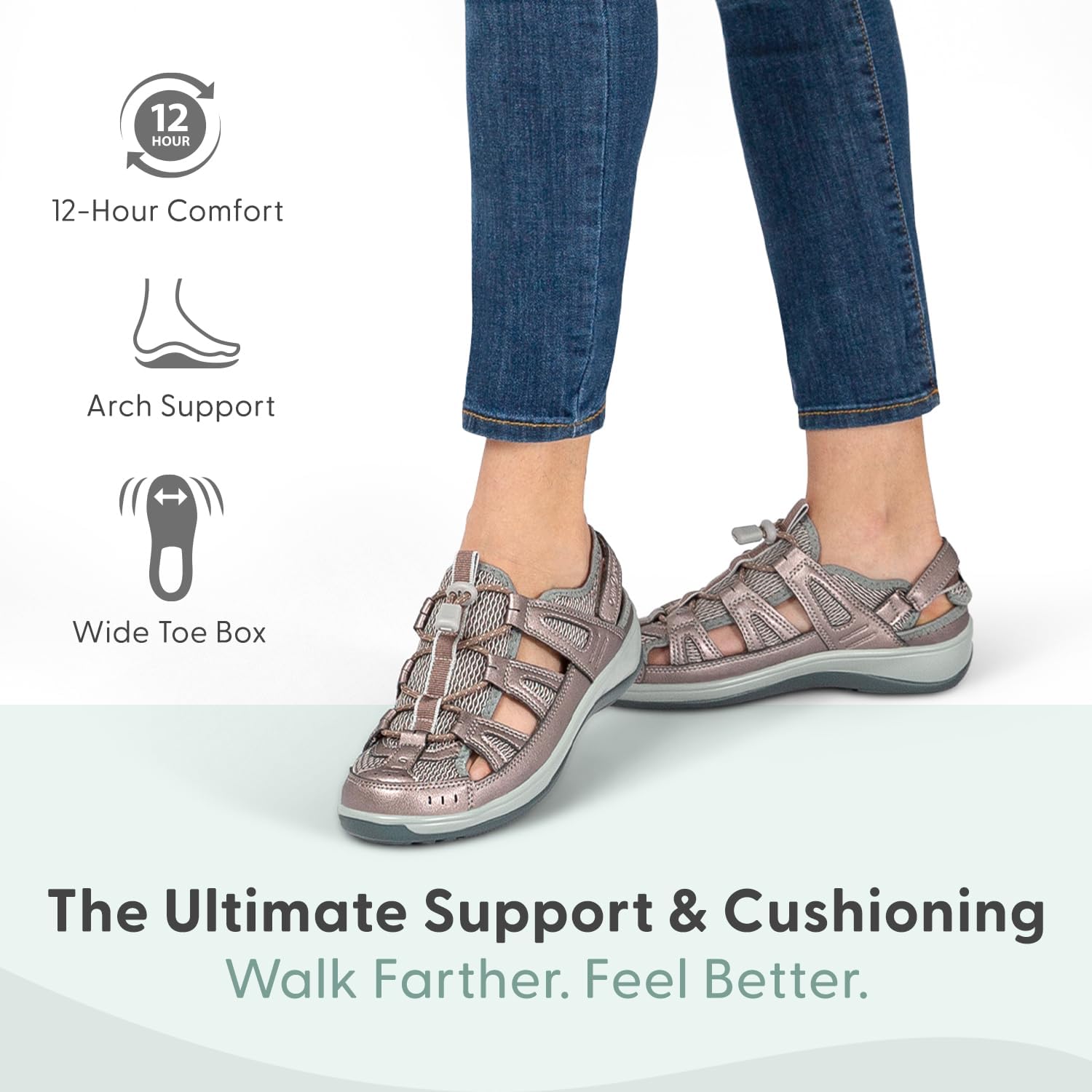 Orthofeet Women's Orthopedic Verona Adjustable Closed-Toe Fisherman Sandal