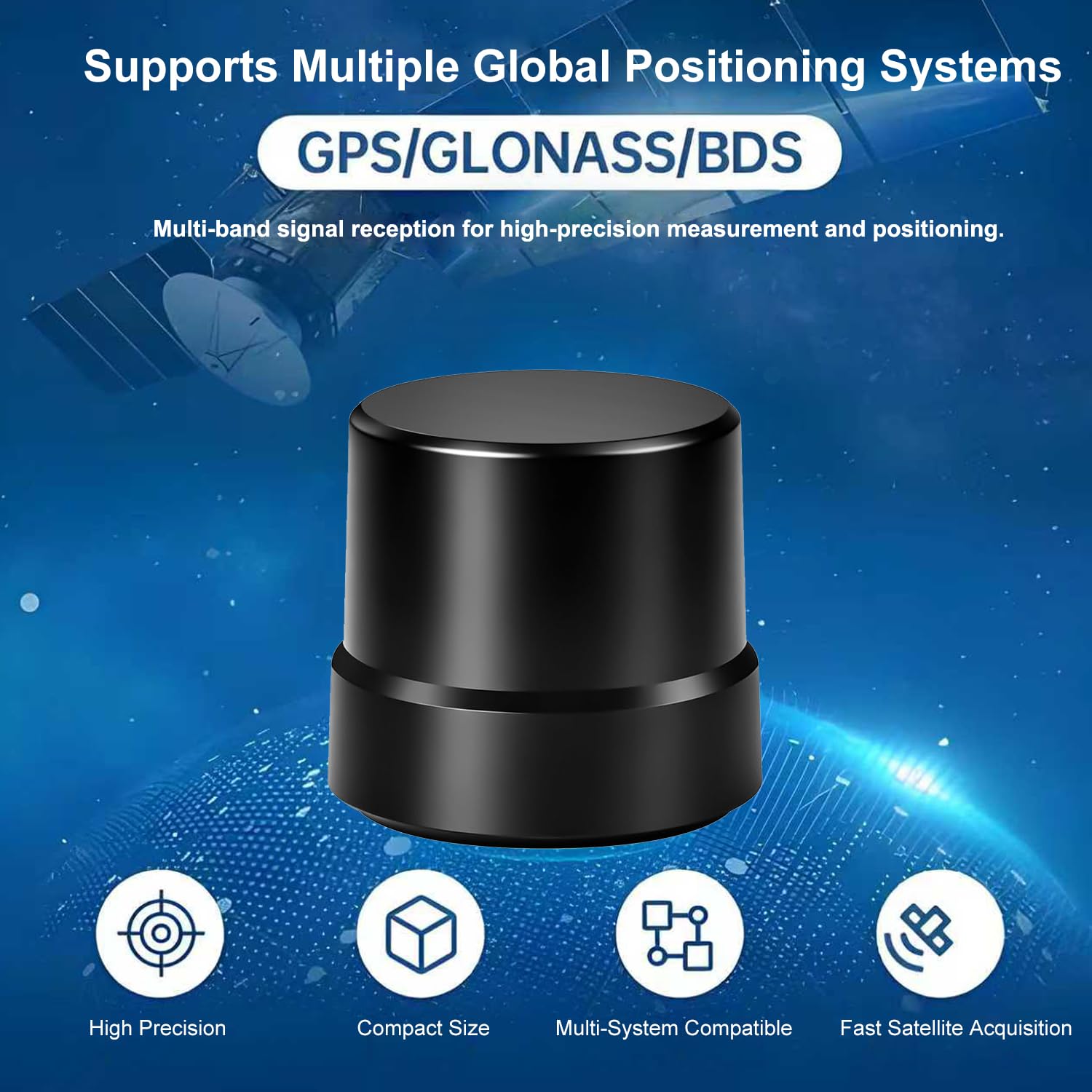 RTK GNSS Antenne active haute précision Helix Positionnement GPS GLONASS Beidou BDS Galileo UAV 4 étoiles multi-fréquences à gain élevé SMA Connecteur antenne Slinkdsco