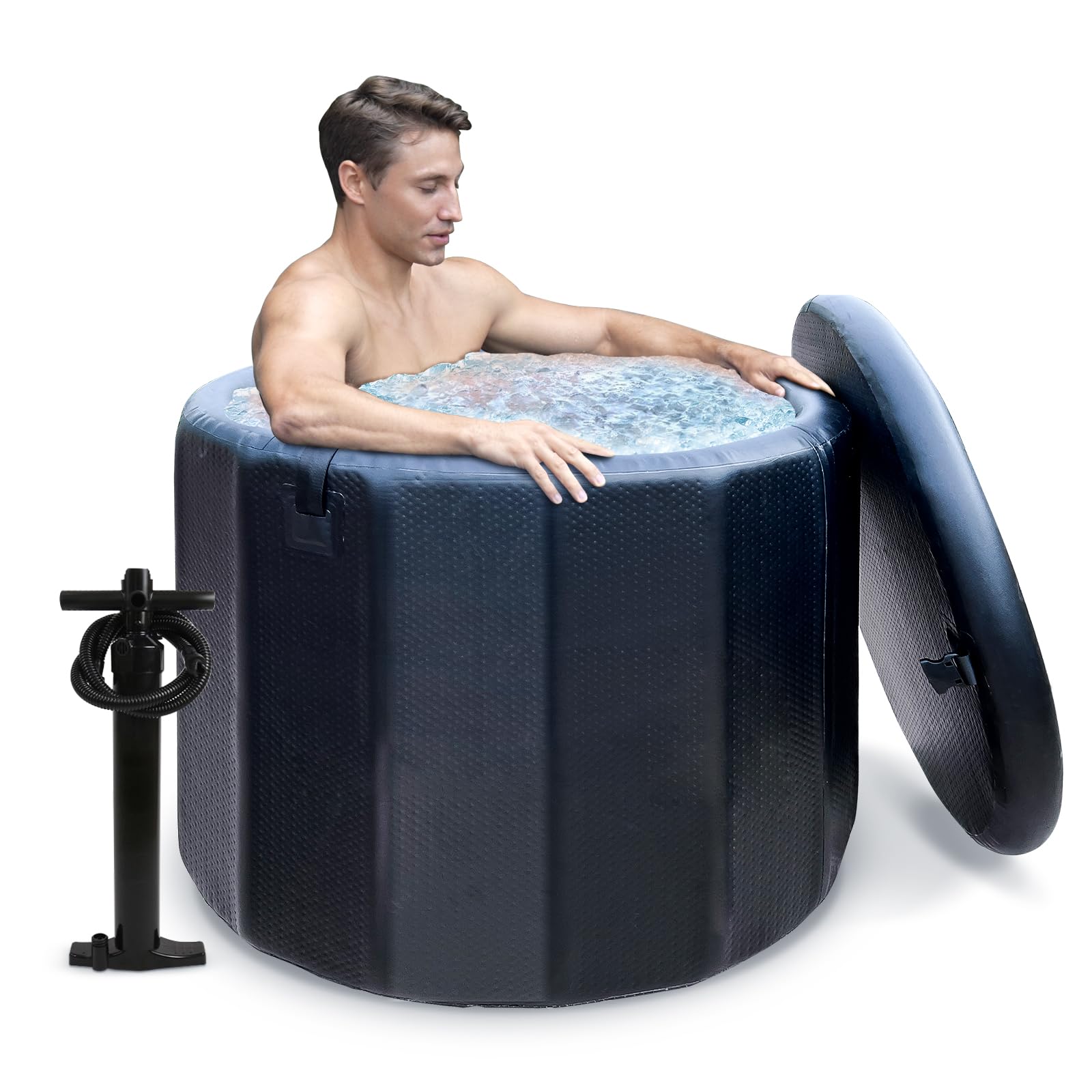 Foto de Lumizone Inflatable Cold Plunge Tub 132 Gallons Capacity Ice Bath Portable Ice Bath Tub Compatible With Water Chillers with Lid Drop Stitch PVC Double Layer Seals Oversized for Athletes (imagen 50)